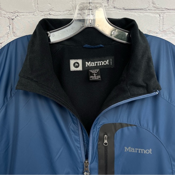 Marmot Lightweight Fleece-Lined Full Zip Windbreaker Jacket Blue Sz L - Picture 6 of 13